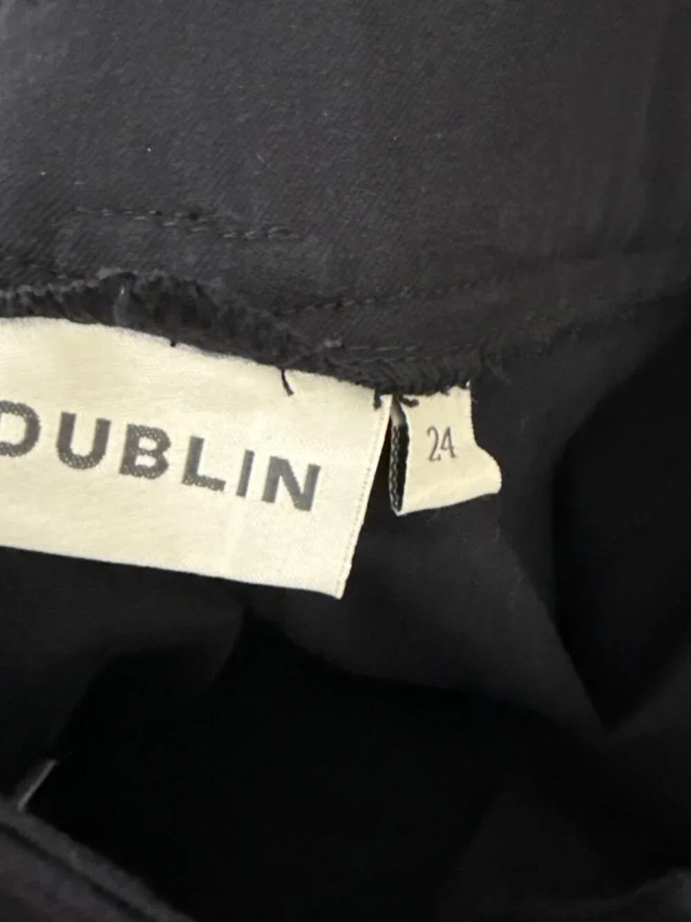 Dublin Riding Pants Wmn 24 Slender Black Solid Knee Patches Stretch Cotton NEW